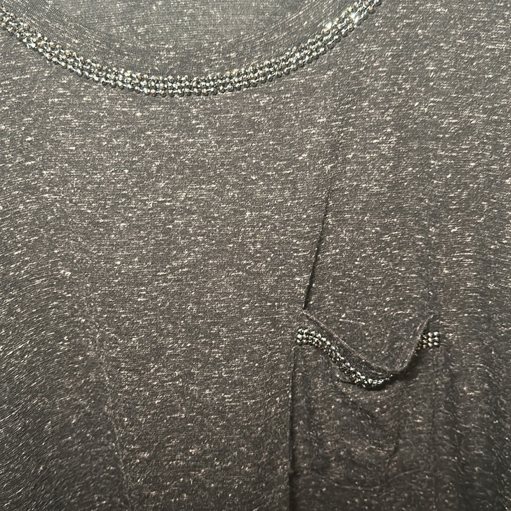 Torrid Rhinestone Polyester Linen Blend Tee Shirt - Picture 2 of 5